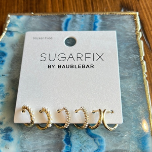 Sugar Fix by bauble bar three pairs of gold hoop‎ earrings
